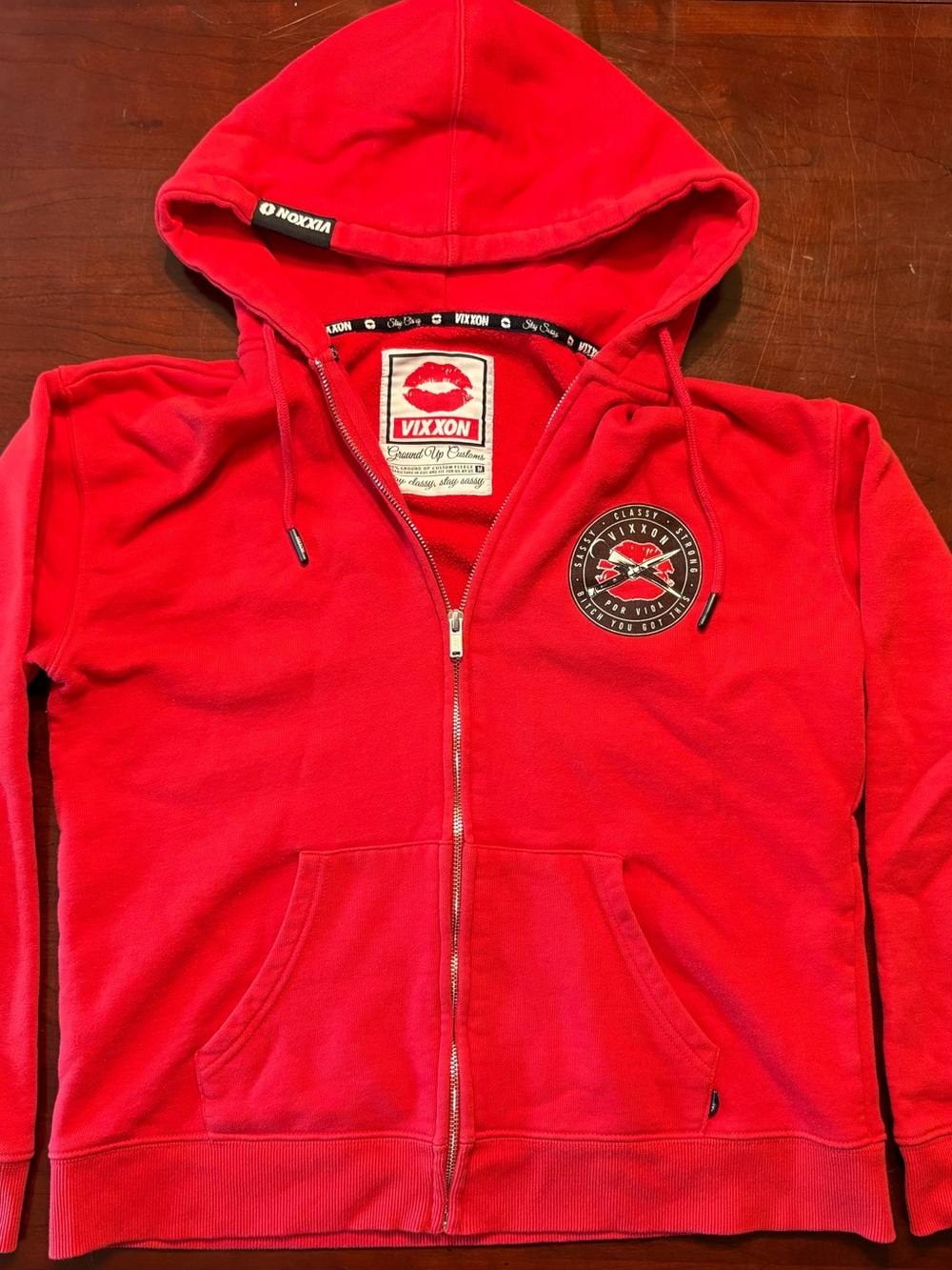 VIXXON Red Zip-Up Hoodie